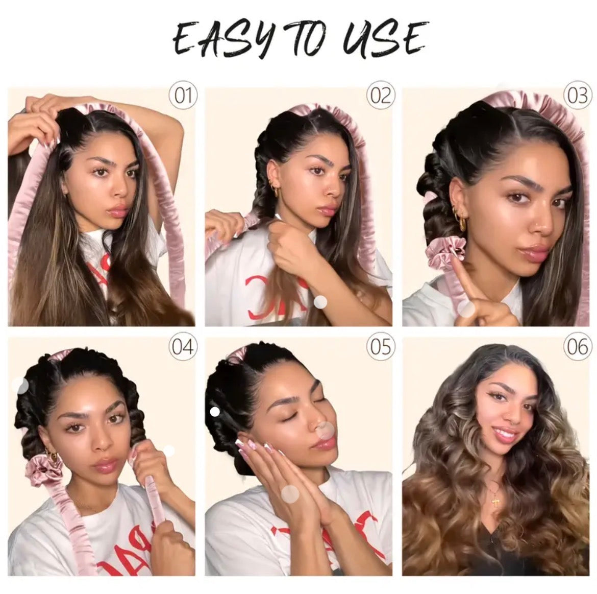 Satin Heatless Hair Curler Set – No Heat, Overnight Curls