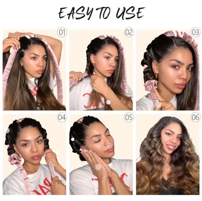 Satin Heatless Hair Curler Set – No Heat, Overnight Curls